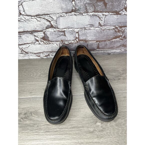 G.H. Bass & Co Weejuns Black Leather Moccasin Loafers Dress Shoes Men Sz 9.5D US